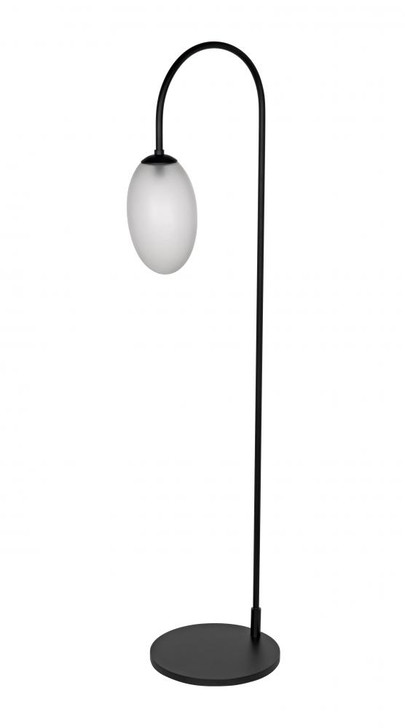 Swan Floor Lamp, 1-Light, Matte Black, Milk Glass, 74"H (PZ017MTB YUU6013HV4)