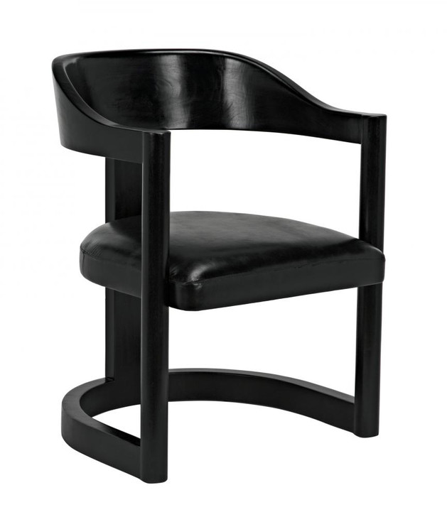 McCormick Chair, Charcoal Black, Black Leather, 31.5"H (AE-211CHB YUU6013HW2)