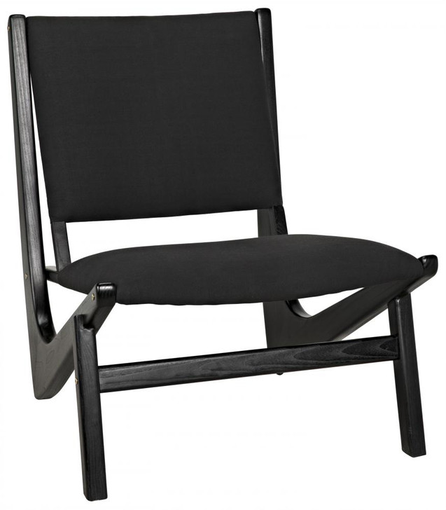 Boomerang Lounge Chair, Charcoal Black, Black Cotton Fabric, 34"H (AE-40CHB YUU6013HWQ)