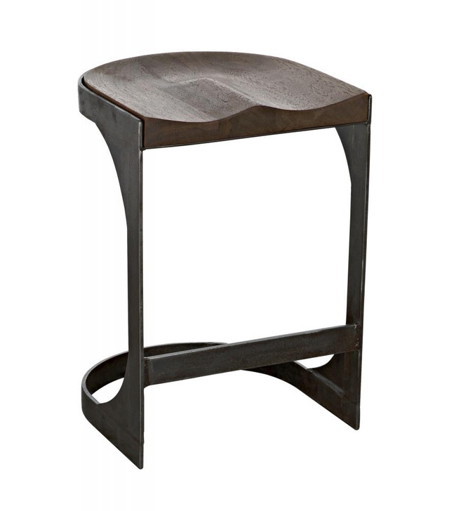 Baxter Stool, Dark Walnut, Matte Black Legs, 24"H (GSTOOL130MTS YUU6013JV2)