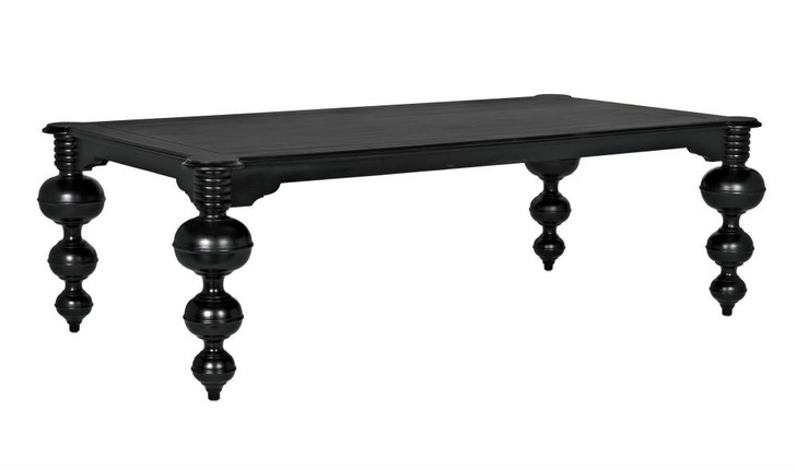 Claudio Dining Table, Hand-Rubbed Black, 99"W (GTAB473HB YUU6013KUL)