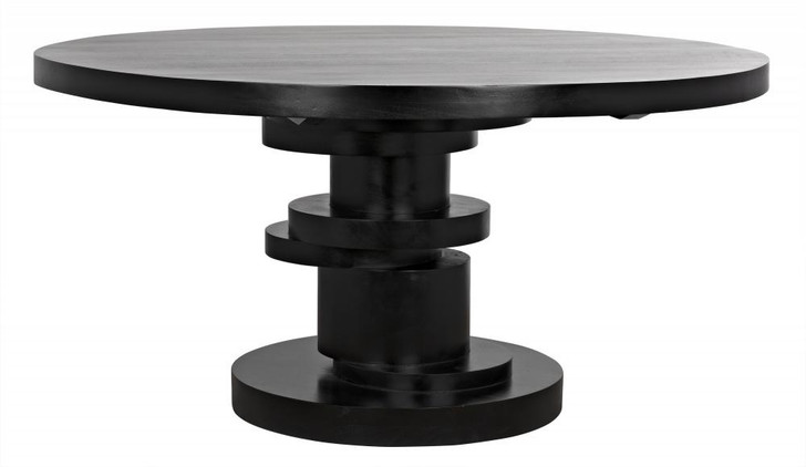 Hugo Dining Table, Hand-Rubbed Black, 60"W (GTAB558HB YUU6013KV6)