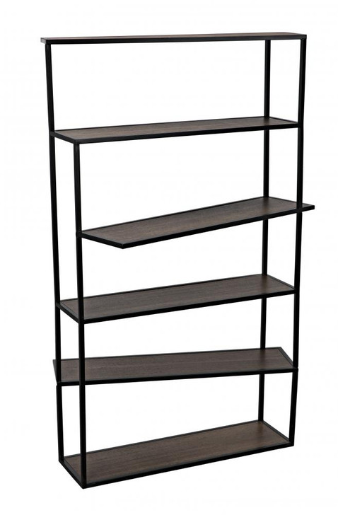 Verso Bookcase, Dark Walnut, Matte Black, 74.5"H (GBCS244MTB YUU6013LU2)