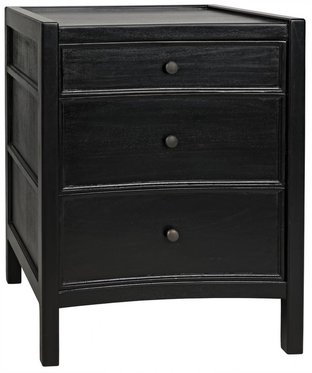 Hampton Night Stand, 3-Drawer, Hand Rubbed Black, 24"W GTAB928HB, Noir GTAB928HB YUU6013LVD