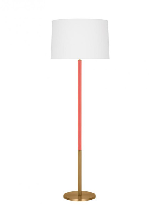 Monroe Floor Lamp, 1-Light, LED, Burnished Brass, 61.88"H (KST1051BBSCRL1 70735JL)