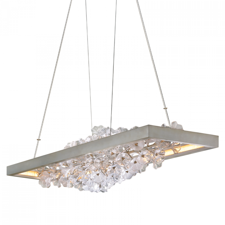 Jasmine Linear Chandelier, 1-Light, LED, Silver Leaf, 18"W (269-51-SL 95D1)