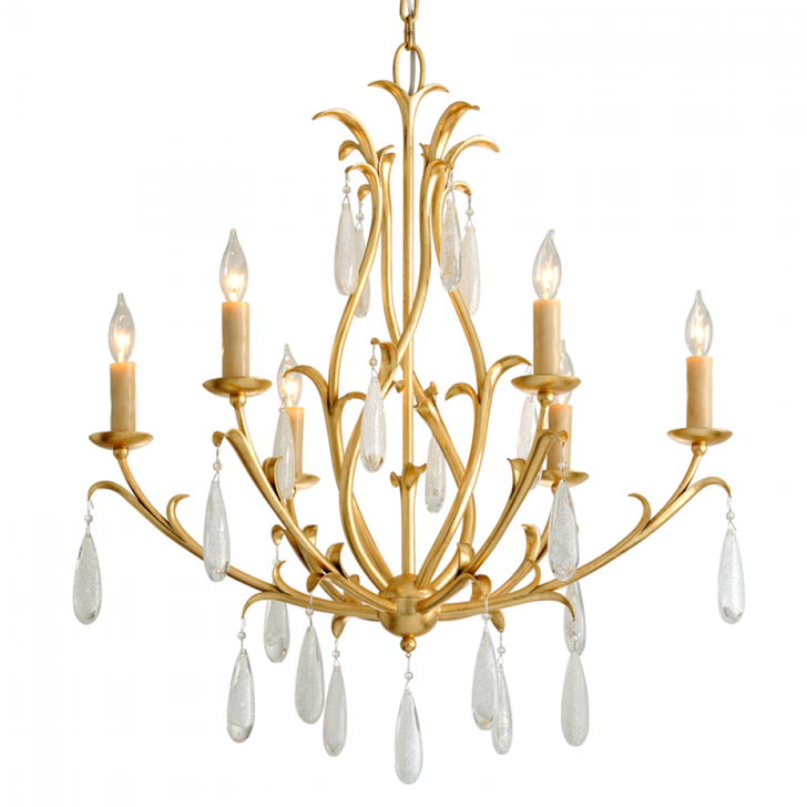 Prosecco Chandelier, 6-Light, Gold Leaf, 35.5"H (293-06-GL 95D8)