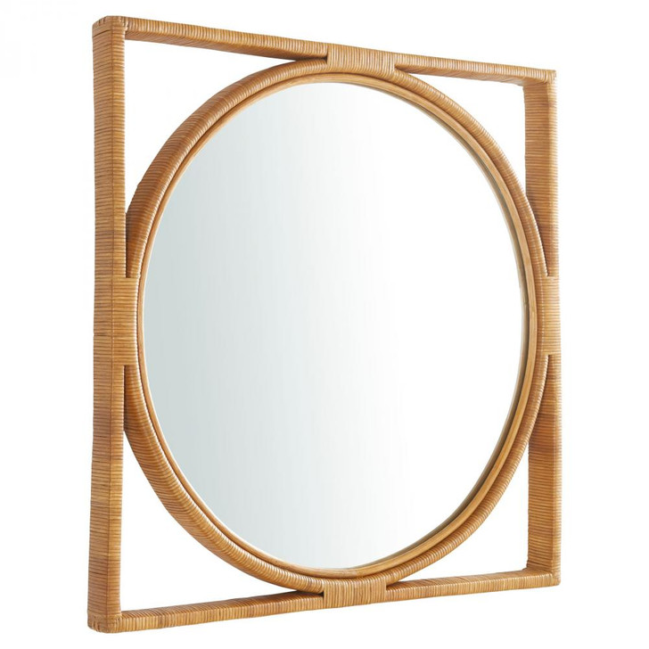 Pemba Mirror, Large, Brown, Rattan, Wood, Mirrored , 34"H (11600 MKNV8)