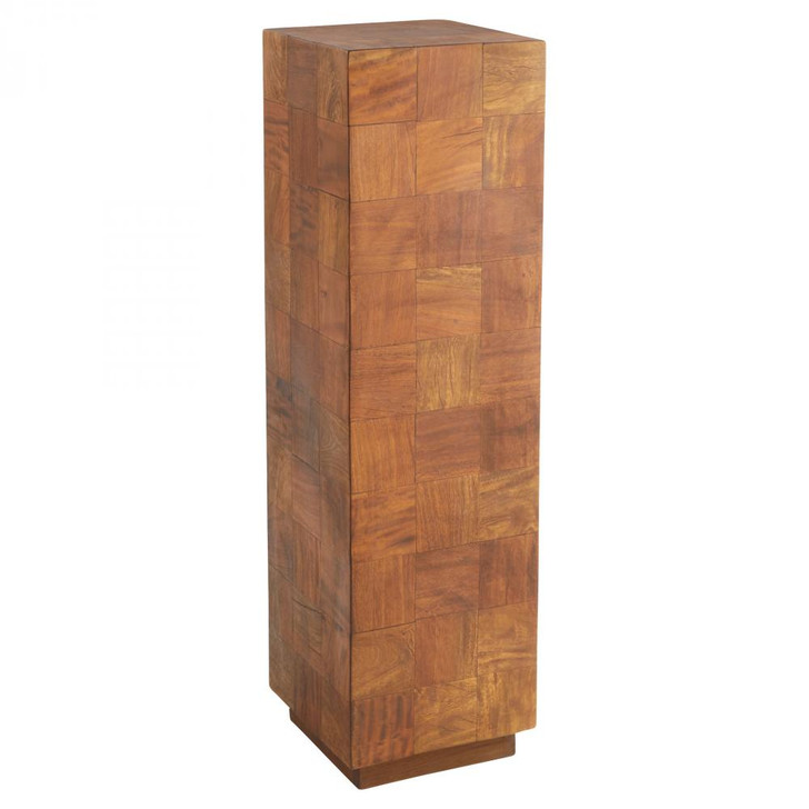 Halma Pedestal Designed by J. Kent Martin, Large, Oak, Reclaimed Wood, 42"H (11608 MKNVH)