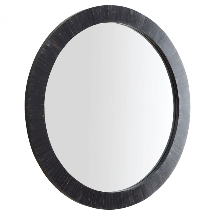 Nautilus Mirror, Black, Horn and Mirrored Glass, 32"H (11444 MKMW8)