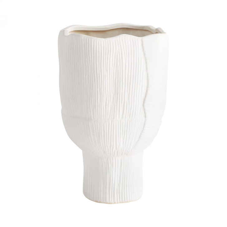 Astreae Pedestal Bowl, Large, White, Ceramic, 14"H (11468 MKMWL)