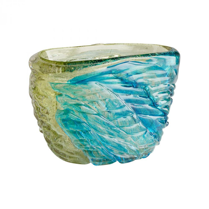 Oceanus Oval Bowl, Blue, Cast Glass, 16"L (11482 MKMX1)