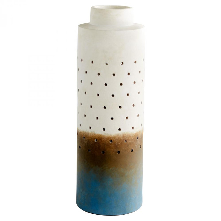 Paralos Vase, Large, Grey and Navy Ombre, Pierced Earthenware, 21"H (11546 MKMXH)