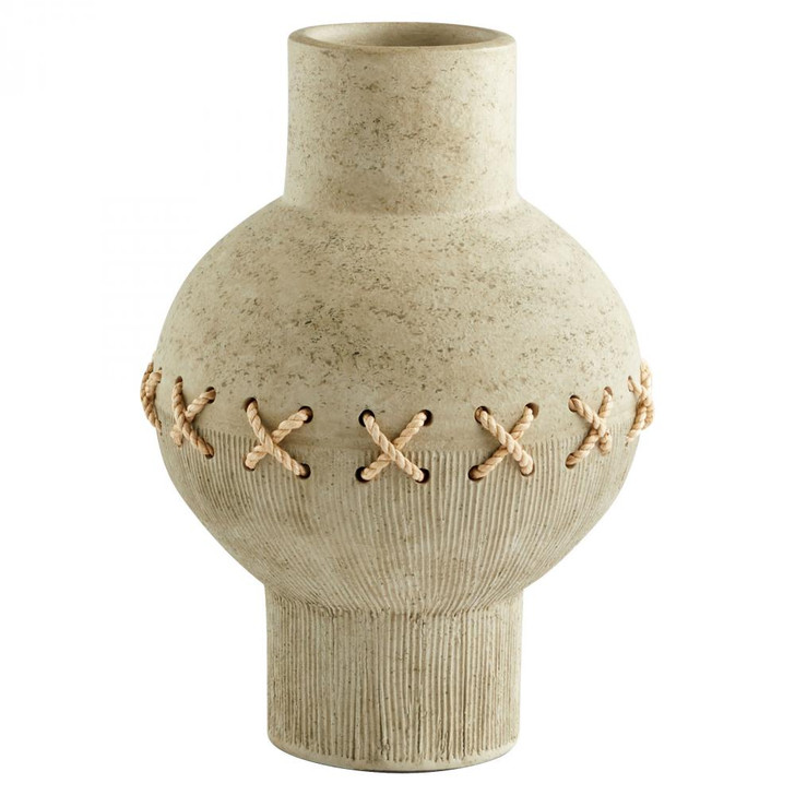 Eratos Vase, Small, Grey, Earthernware and Jute, 13"H (11585 MKMYQ)