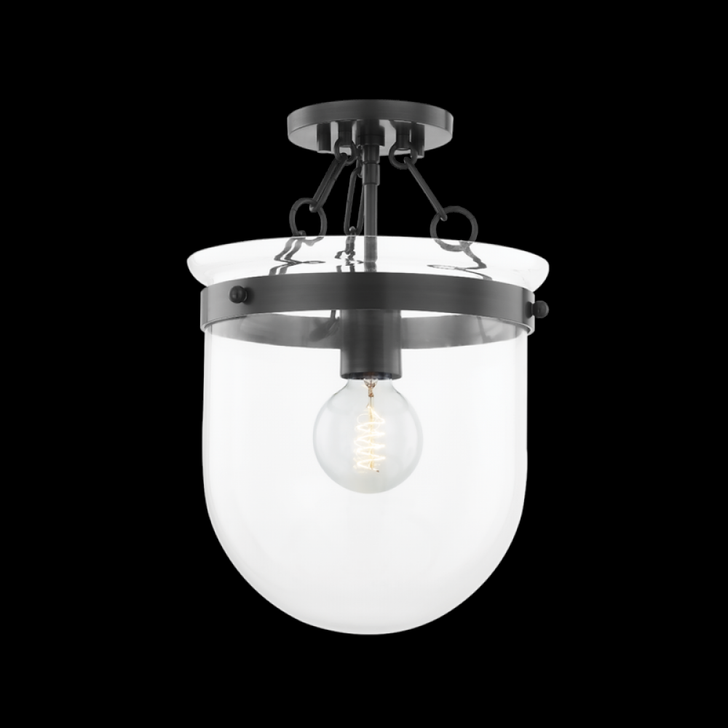 Dunbar Semi Flush, 1-Light, Old Bronze, 10.5"W (H763601-OB 608XE6K)