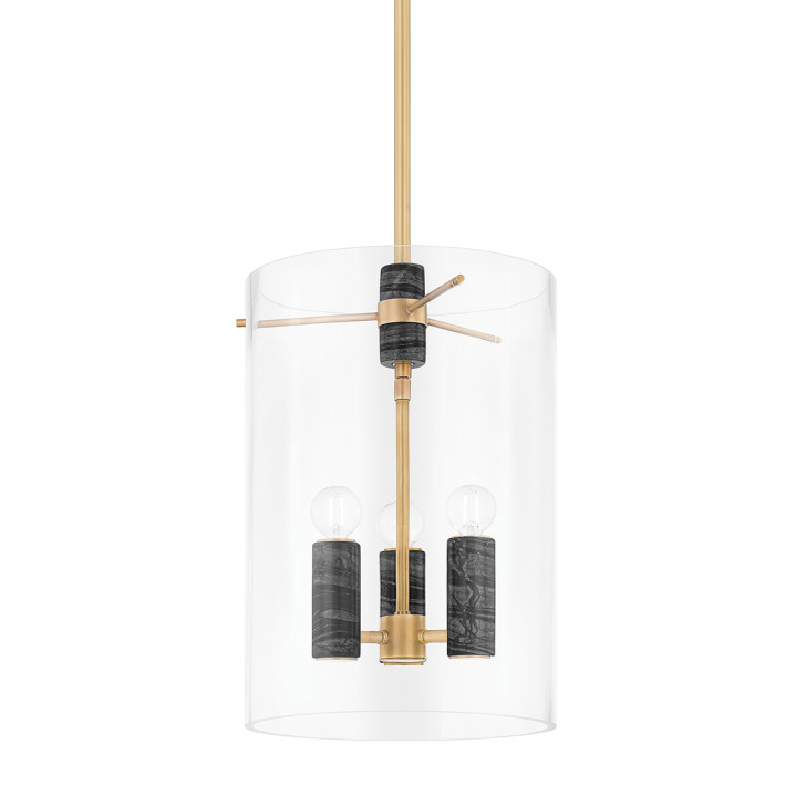 Adonis Lantern Pendant, 3-Light, Vintage Brass, 12"W (359-13-VB 95F6)