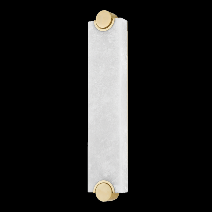 Brant Wall Sconce, 1-Light, LED, Aged Brass, Alabaster Shade, 25"H (4625-AGB ACJWG)
