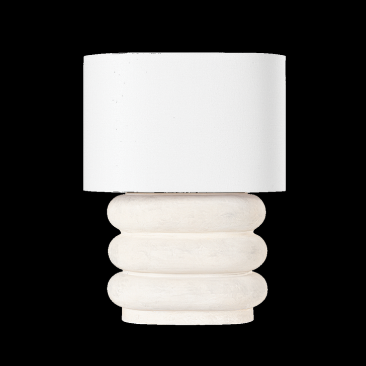 Ewing Table Lamp, 1-Light, Aged Brass/Weathered Ivory Ceramic, White Linen Shade, 25"H (L1788-AGB/CWI ACJYD)