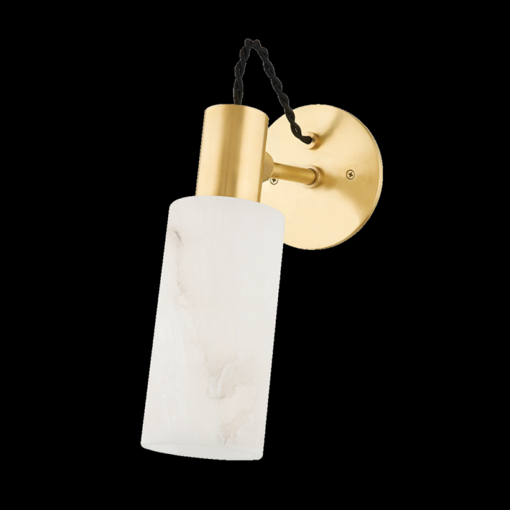 Malba Wall Sconce, 1-Light, Aged Brass, Alabaster Shade, 4.75"H (9005-AGB ACJY4)