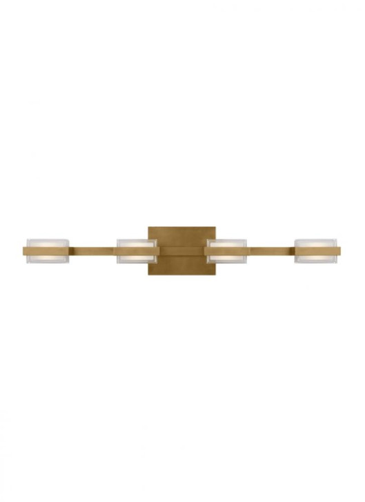 The Kamden Bath Vanity, 4-Light, LED, Natural Brass, 31.4"L (700BCKMD4NB-LED930-277 70PKG73)