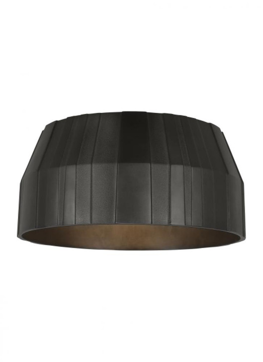 The Bling Medium Damp Rated 1-Light Integrated Dimmable LED Ceiling Flushmount in Plated Dark Bronze, Visual Comfort & Co. Modern Collection CDFM17927PZ 70PKF85