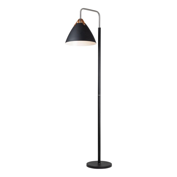 Tote Floor Lamp, 1-Light, Black & Brass, Black Shade, 71.5"H (SC13327BK 340432KM)