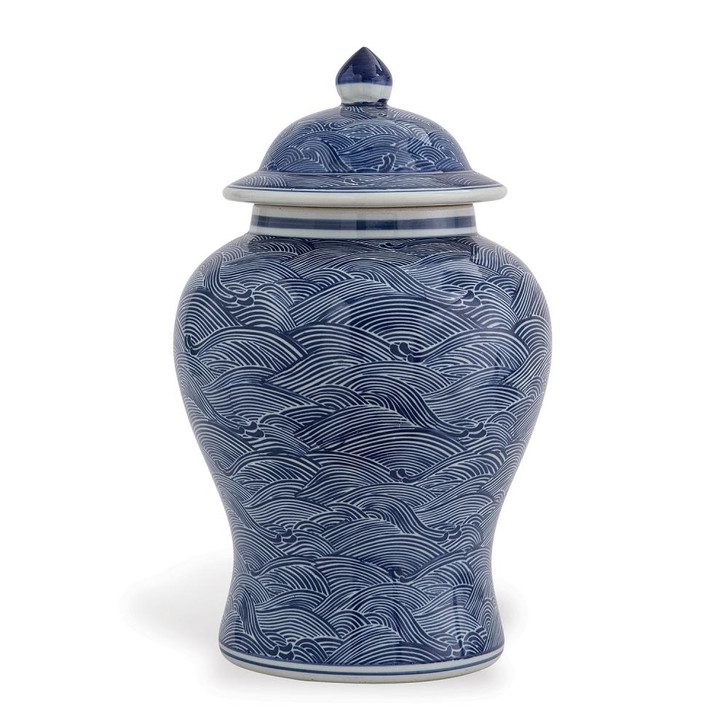 Aegean Jar, Blue, White, 11"W (ACAS-395-03 YUU704X6HC)