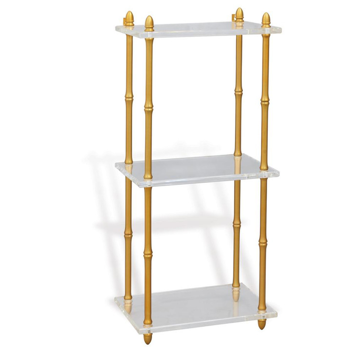 Gold Polished 3-Tier Shelf