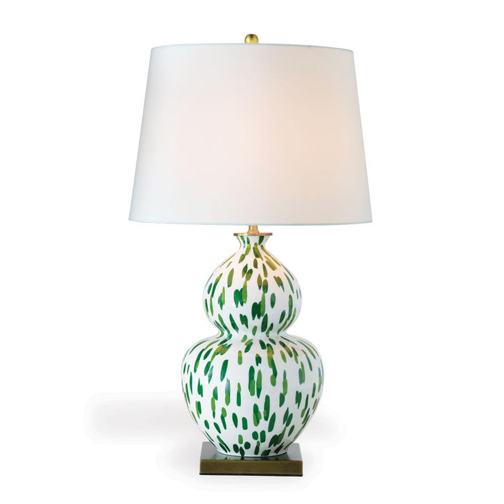 Madcap Cottage Mill Reef Table Lamp, 1-Light, Green, White, Off-White Shade, 30"H (LPAS-355-02 YUU704X7H4)