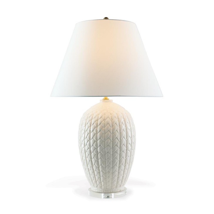Naples Table Lamp, 1-Light, Cream, Lucite Base, Off-White Shade, 35"H (LPAS-256-01 YUU704X7J7)