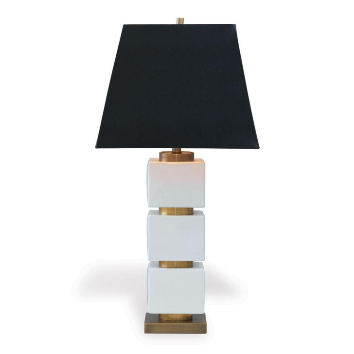 Manhattan Table Lamp, 1-Light, Cream, Brass, Black Shade, 35"H (LPAS-264-04 YUU704X7HQ)