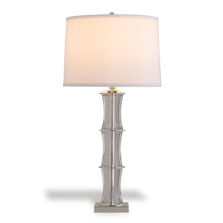 Rivoli Table Lamp, 1-Light, Clear, Polished Nickel, Off-White Shade, 32"H (LPAS-074-14 YUU704X8EZ)