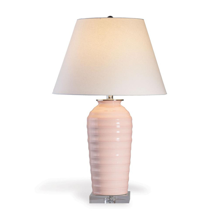 Playa Table Lamp, 1-Light, Pink, Lucite Base, Off-White Shade, 31"H (LPAS-149-04 YUU704X7JP)