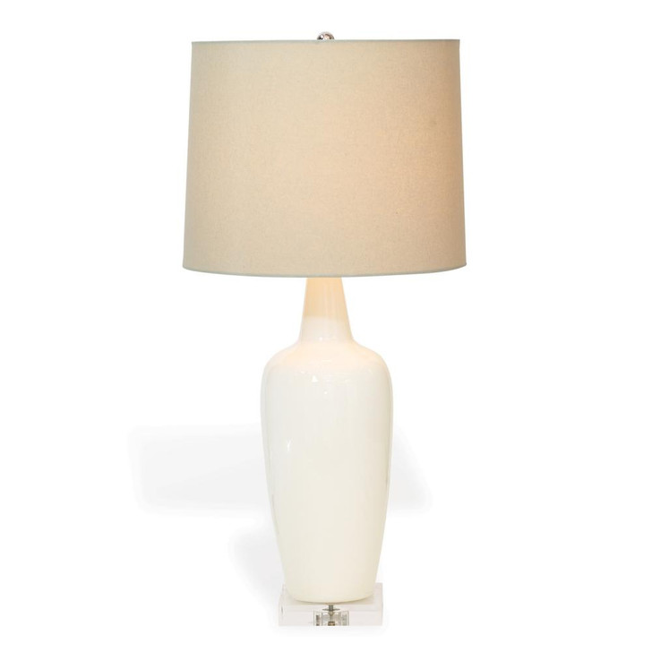 Ryan Table Lamp, 1-Light, Cream, Lucite Base, Beige Shade, 32"H (LPAS-162-02 YUU704X8F2)