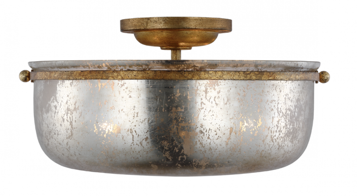Lorford Medium Semi-Flush, 3-Light, Gilded Iron, 15.5"W (CHC 4269GI-MG D635Y)
