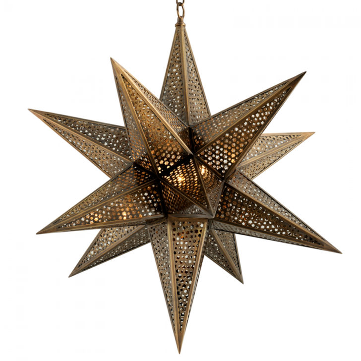 Star Of The East Chandelier, 3-Light, Bronze, 30"W (302-73-OWB 95FU)