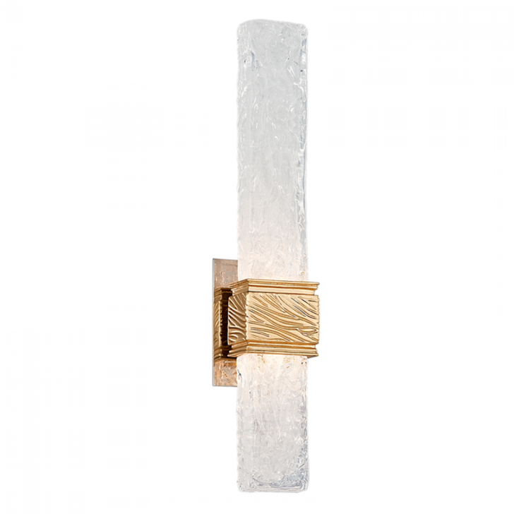 Freeze Wall Sconce, 4-Light, LED, Gold, Gold Leaf Shade, 21.38"H (253-12-GL 93G9)