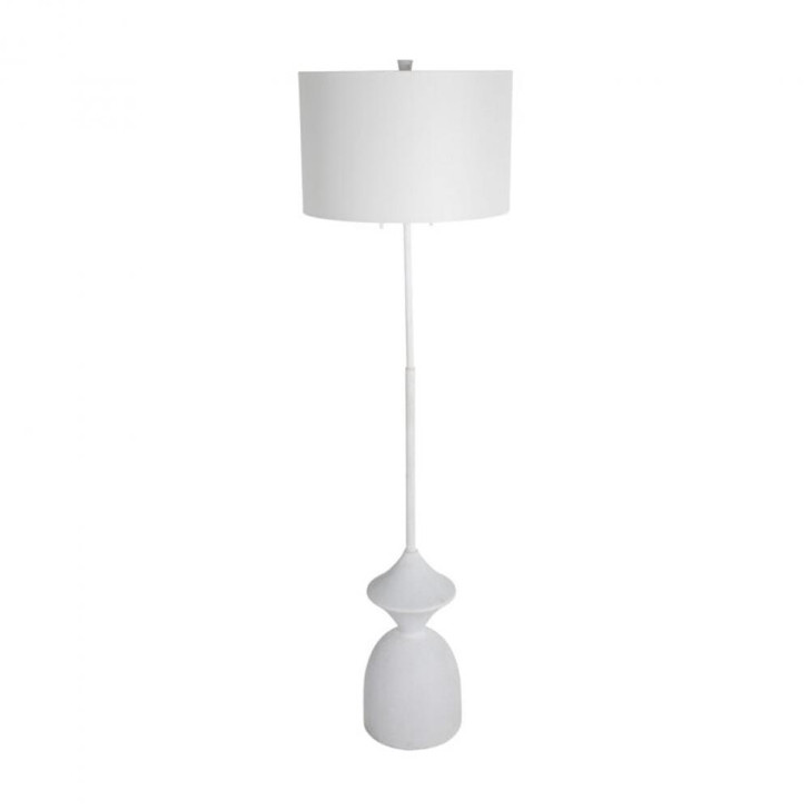 Charta Floor Lamp, 1-Light, Plaster White, Feather White Linen Shade, 70.75"H (SCH-170030 YUU6003Q9R)