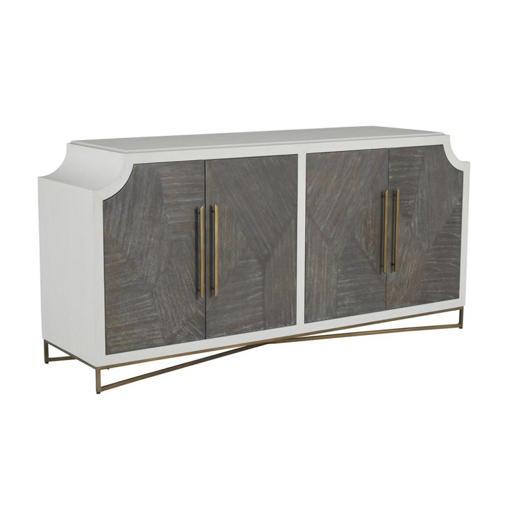 Kirsten Cabinet, Cerused White, Cerused Coal, Stained Brass, 73"W (SCH-169305 YUU6003R8T)