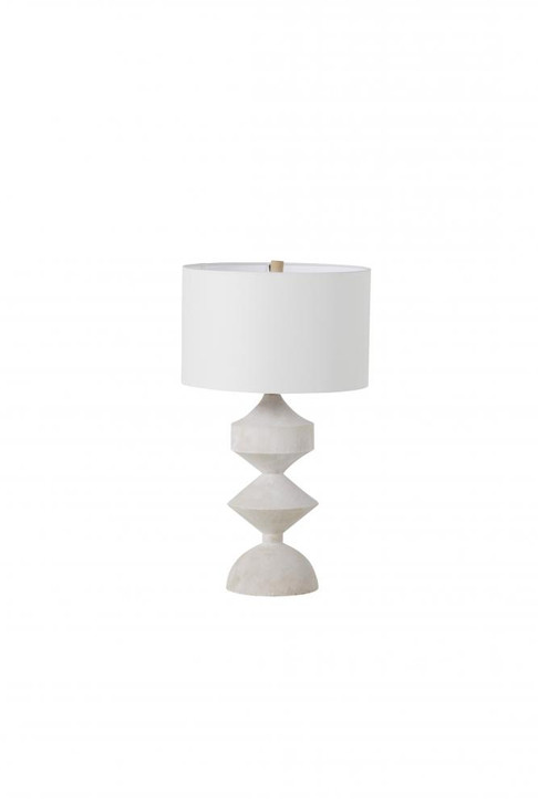 Maddox Table Lamp, 1-Light, Plaster White, Feather White Linen Shade, 30"H (SCH-170020 YUU6003R98)