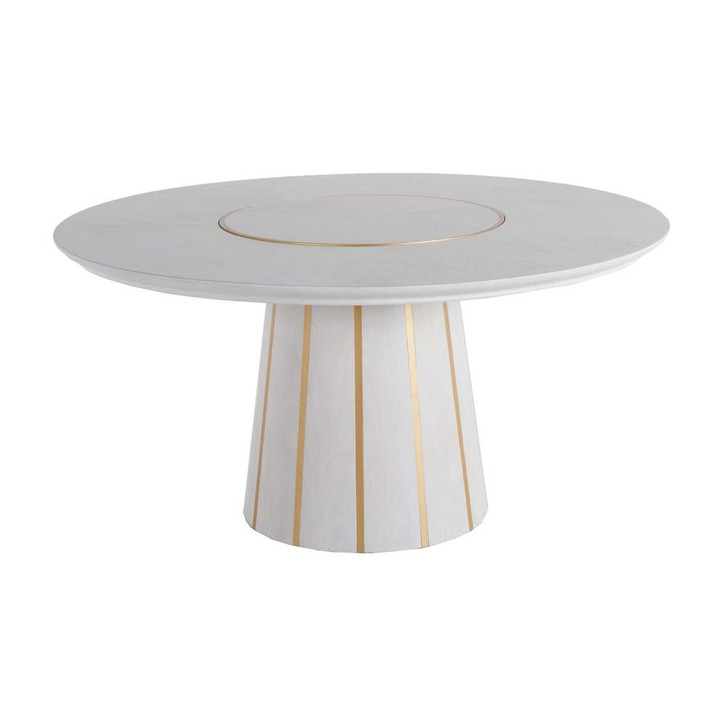 Morgan Dining Table, Cerused White, Gold, 60"W (SCH-192251 YUU6003R9U)