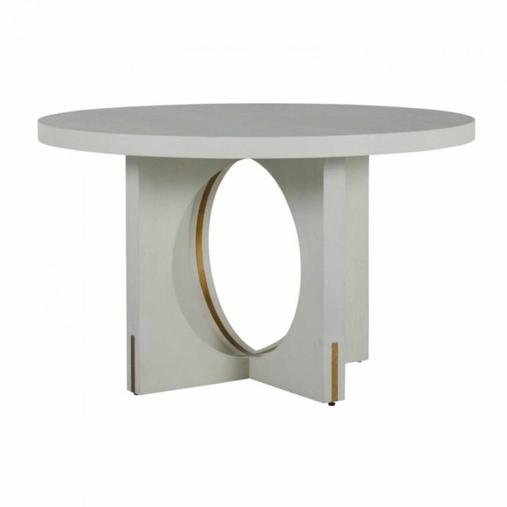 Sheila Dining Table, Cerused White, Stained Gold, 50"W (SCH-169240 YUU6003T71)