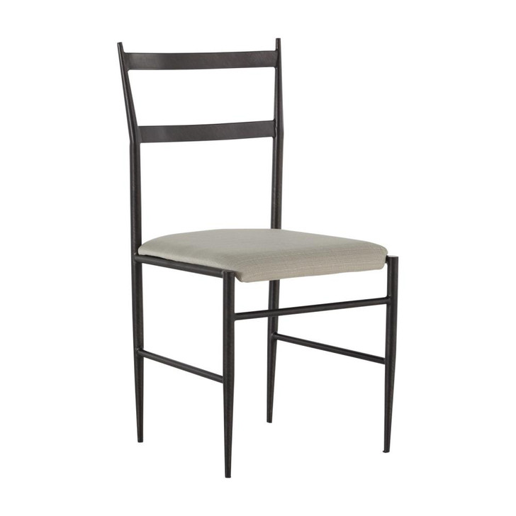 Ward Dining Chair, Brushed Black, White Seat, 35"H (SCH-240510 YUU6003T7T)