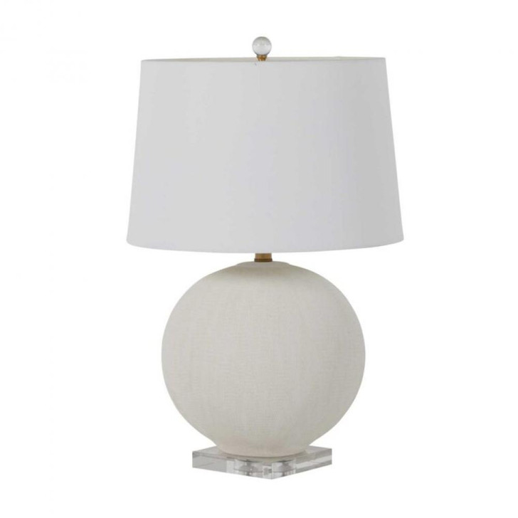 Wheeler Table Lamp, 1-Light, White, Matte Antique Brass, White Linen Shade, 25"H (SCH-166100 YUU6003T7W)