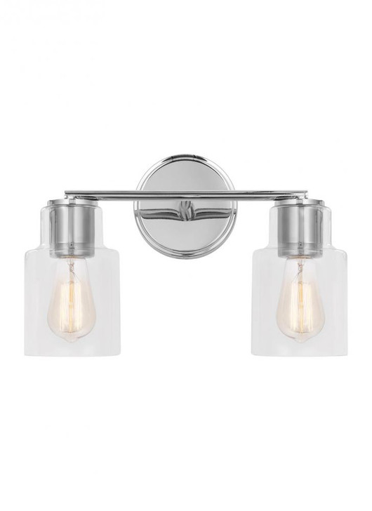 Sayward Bathroom Vanity Light, 2-Light, Chrome, 14.13"W (DJV1002CH 70737JE)