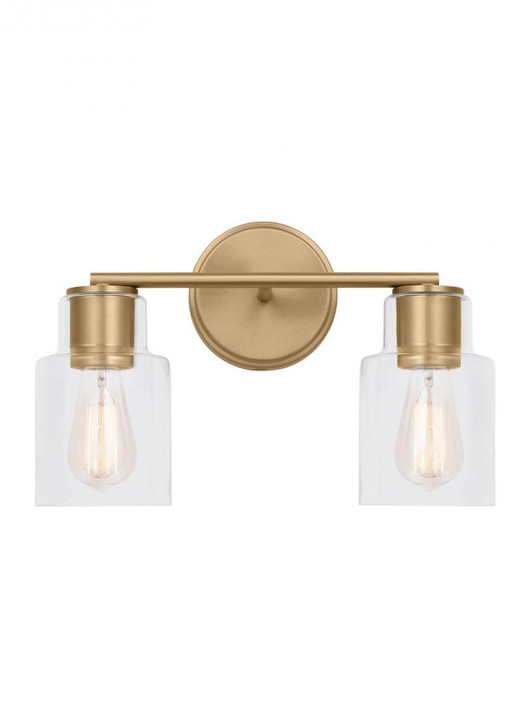 Sayward Bathroom Vanity Light, 2-Light, Satin Brass, 14.13"W (DJV1002SB 70737JG)