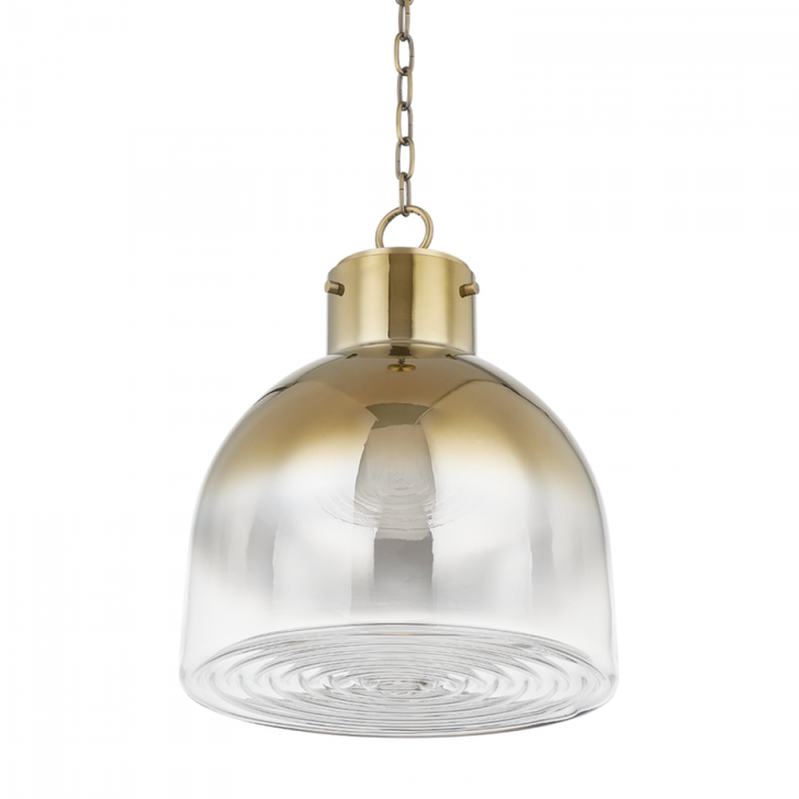 Beryl Pendant, 1-Light, Patina Brass, Plated Brass Shade, 19"H (F2116-PBR UJPW)