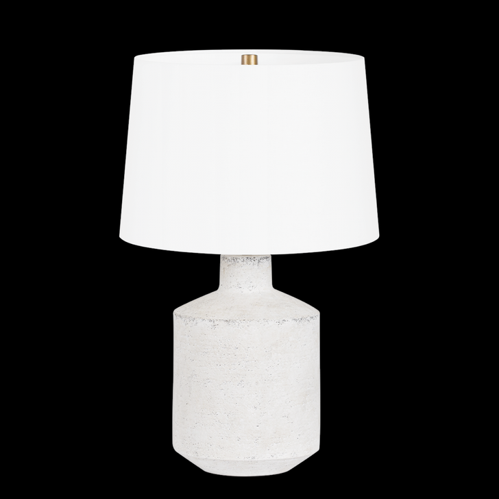 Dallas Table Lamp, 1-Light, Patina Brass, White Shade, 24"H (PTL1324-PBR/CAW XAH3)