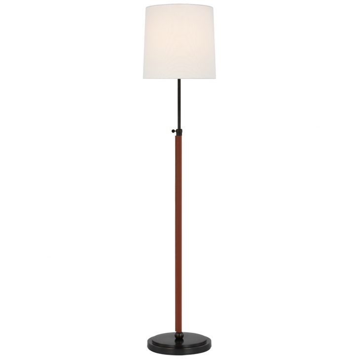 Bryant Wrapped Floor Lamp - Bronze and Saddle Leather