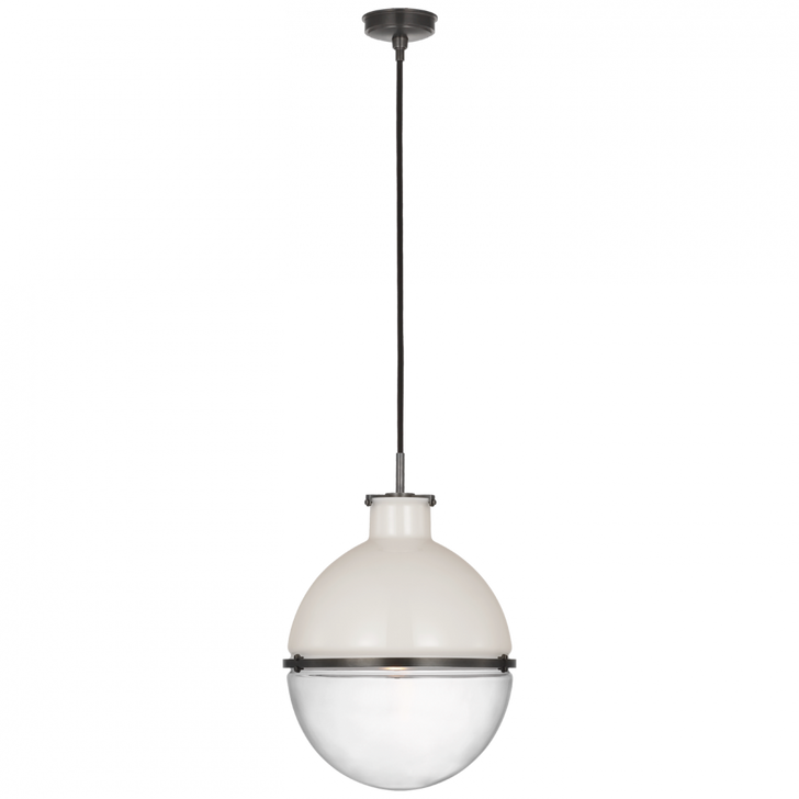 Maxey Globe Pendant - Bronze and White/Clear Glass